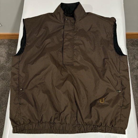 Dryjoys By Footjoy Men's Size Large 1/4 Zip Houndstooth Pullover Vest Pockets - Picture 1 of 6